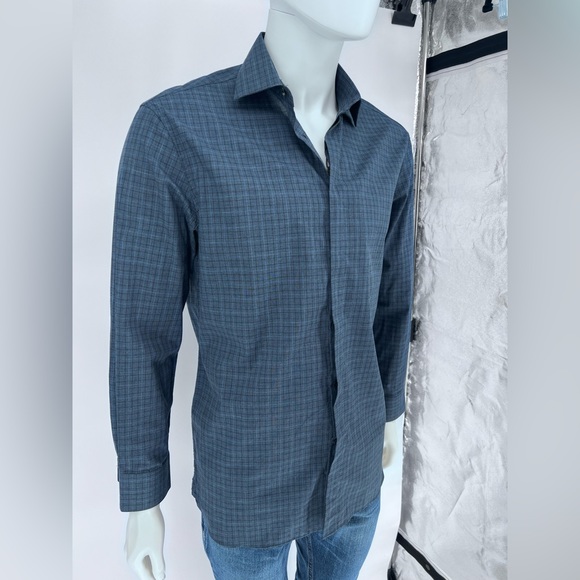 NWT John Varvatos Star USA Trim Fit Plaid Dress Shirt - Picture 4 of 16